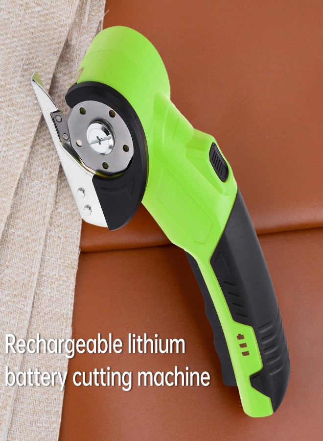Cordless Electric Scissors 3.6V Rechargeable Cardboard Box Cutter Fabric Scissor with Spare Blade Safety Lock & LED Light for Leather Carpet Plastic Cutting Sewing Crafting Project Green - Image 5