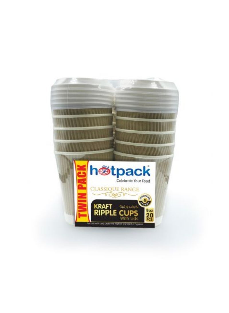 Hotpack Kraft Paper Cup 8Oz  Twin Pack