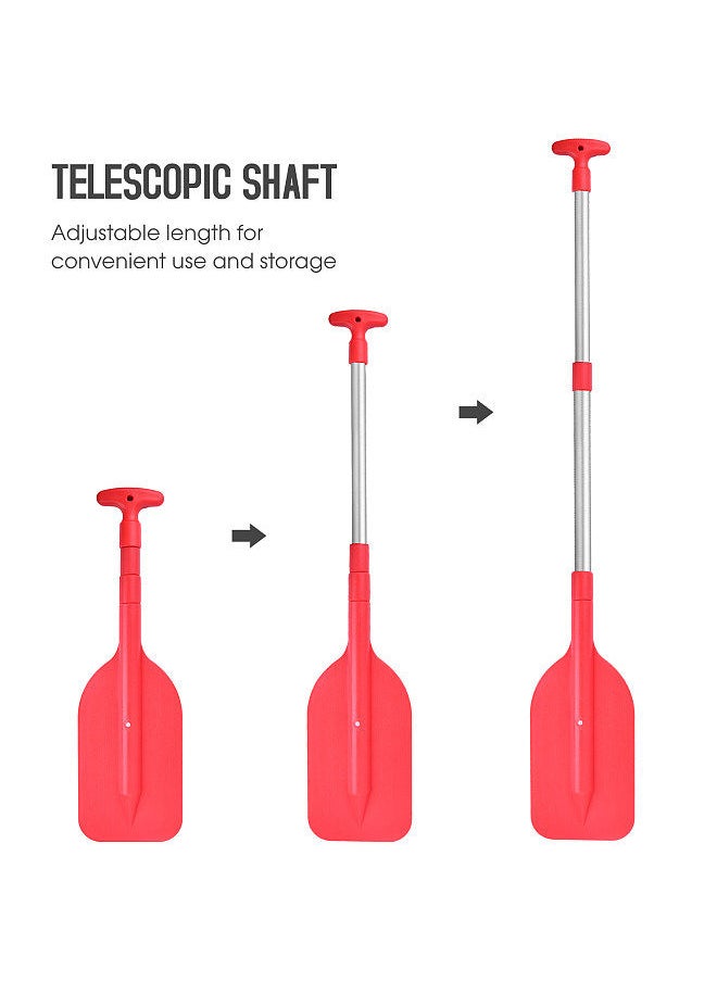 Generic - Telescopic Mini Paddle Portable Collapsible Adjustable Boat Paddle Red - Image 1