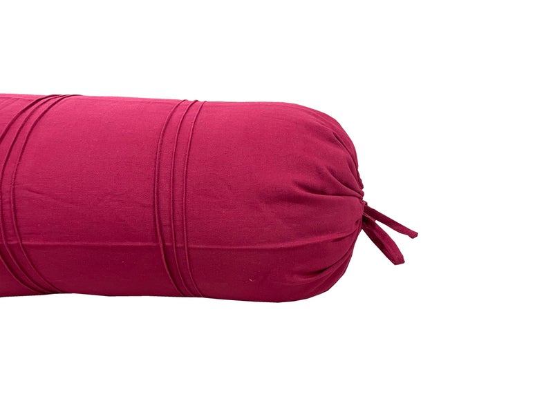 Swayam Set of 2 Cotton Bolster Cover | 30x30 Inch | Soft Breathable Masnad Cover 200TC | Durable & Washable | Solid Bolster Cover for Diwan, Bed & Sofa - Maroon - Image 4