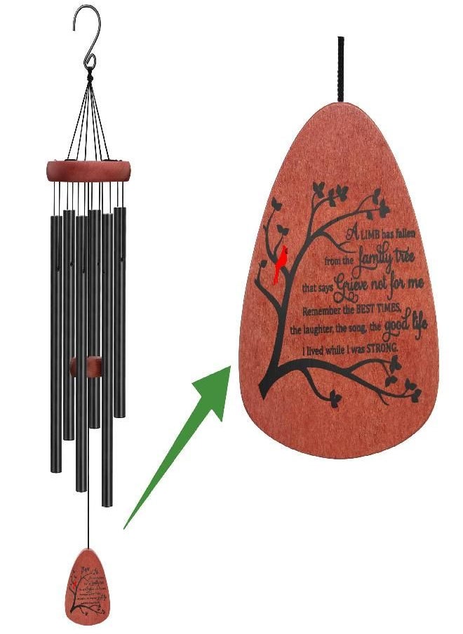 MEMGIFT - Cardinal Wind Chimes for Loss of Loved One Sympathy Gifts for Loss of Mother Father Daughter Brother Sister Son Dad Mom Husband Wife Best Friend Keepsake Outdoor Garden Yard Home A Limb Has Fallen - Image 1