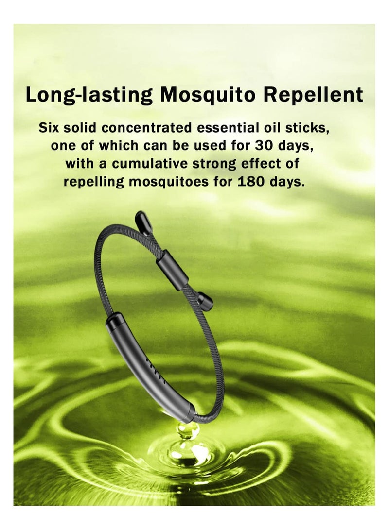 Zikra Mosquito Repellent Wristband,Adjustable Essential Oil Anti Mosquito Bracelet with 6 Replacement Sticks,Magnetic Anti Mosquito Wristband for Indoor Outdoor Trip 100% Natural Plant Essential Oil (Pink) - Image 2