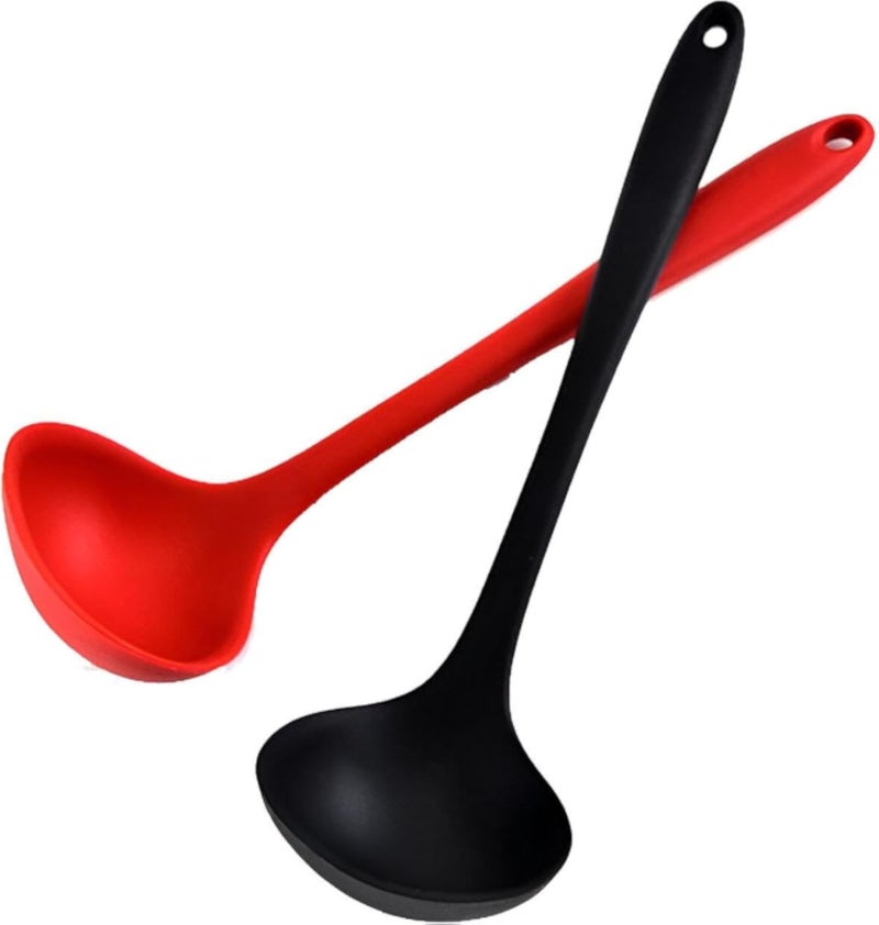 Soup Ladle - 8.27-Inch Heat-Resistant Classic Ladle for Cooking, Stirring, and Serving Soups, Stews, Sauces (2 pieces of the color shown)