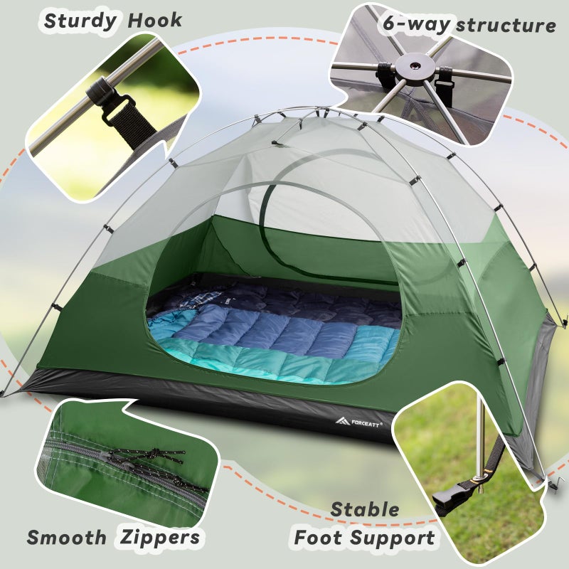 Forceatt Camping Tent, 3 Person Tent, Waterproof & Windproof. Lightweight Backpacking Tent, Easy Setup, Suitable for Outdoor and Hiking Traveling - Image 4