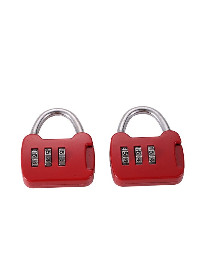 LAWAZIM Travel lock - Red 2 Piece | Digit Combination Padlocks with a Hardened Steel Shackle - Travel Locks for Suitcases & Baggage  - Image 1