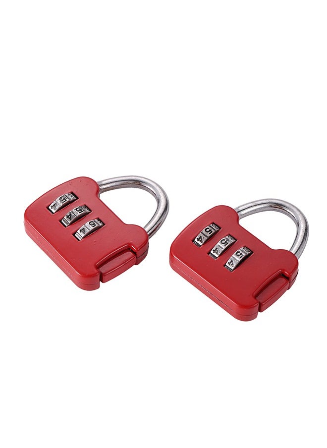 LAWAZIM Travel lock - Red 2 Piece | Digit Combination Padlocks with a Hardened Steel Shackle - Travel Locks for Suitcases & Baggage  - Image 2