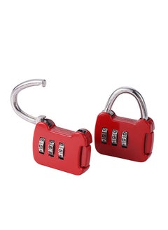 LAWAZIM Travel lock - Red 2 Piece | Digit Combination Padlocks with a Hardened Steel Shackle - Travel Locks for Suitcases & Baggage  - Image 3