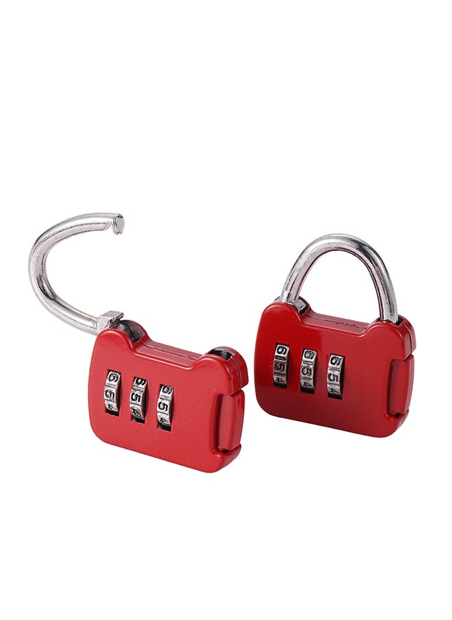LAWAZIM Travel lock - Red 2 Piece | Digit Combination Padlocks with a Hardened Steel Shackle - Travel Locks for Suitcases & Baggage  - Image 3