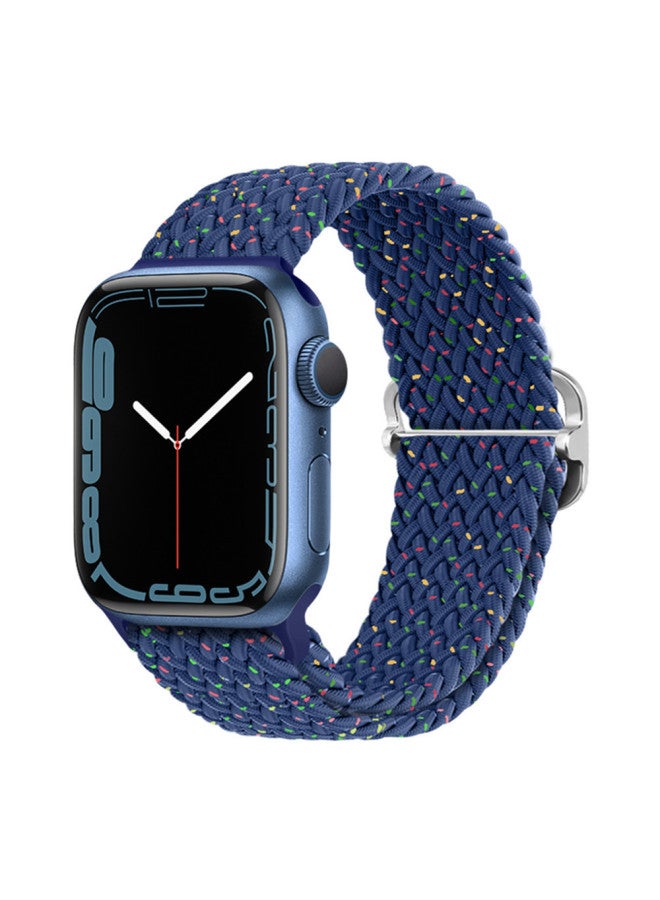 For Apple Apple Iwatch Watch Strap Flat For Rainbow Nylon Woven Slide Buckle Elastic Strap Universal - Image 1