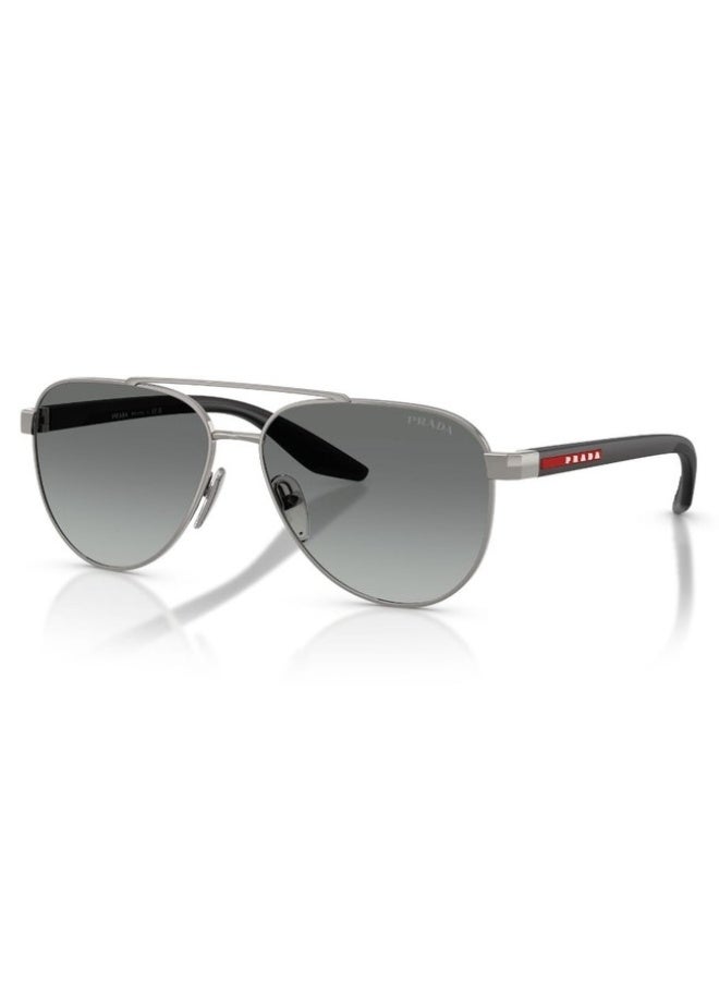 PRADA Linea Rossa Aviator Gunmetal Grey Gradient Sunglasses SPSA52S 5AV3M1 Size 58 - Image 1