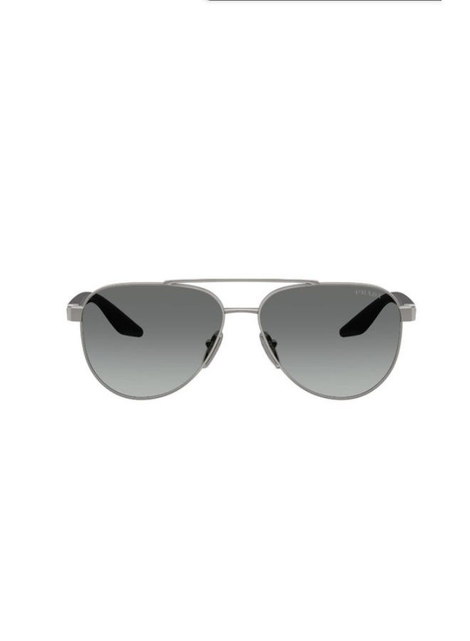 PRADA Linea Rossa Aviator Gunmetal Grey Gradient Sunglasses SPSA52S 5AV3M1 Size 58 - Image 2