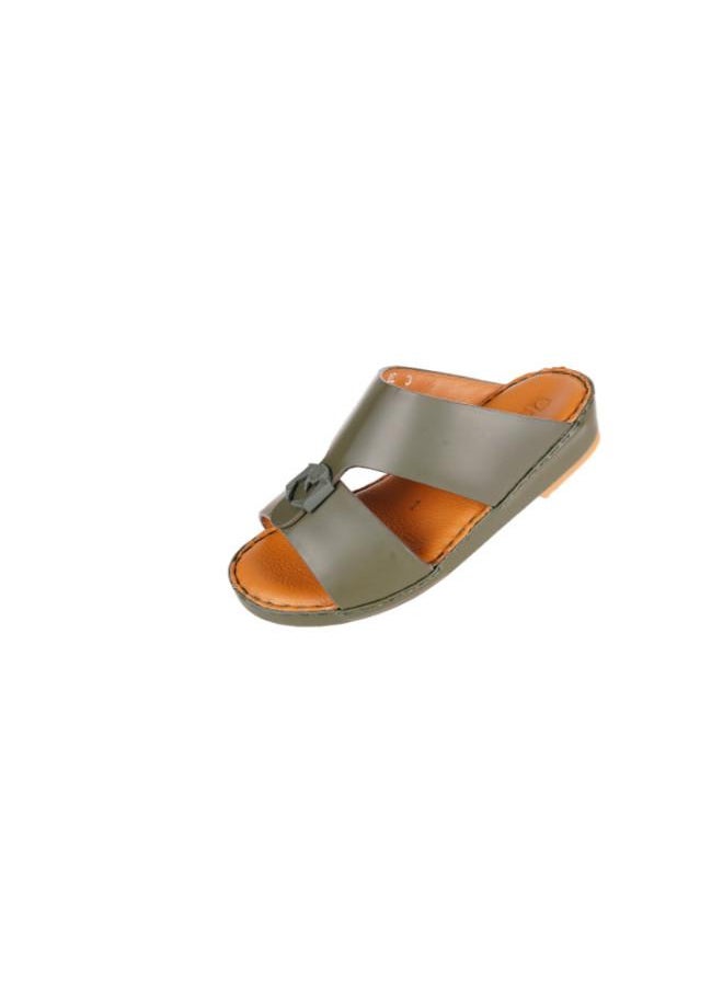 barjeel uno 008-3590  Barjeel Uno Boys Arabic Sandals BC-2025 Olive  - Image 1