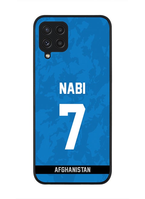 Rugged Black Edge Case for Samsung Galaxy A22 (LTE / 4G) , Slim fit Soft Case Flexible thin Cover - Player Name - Mohammad Nabi, Jersey Number- 7
