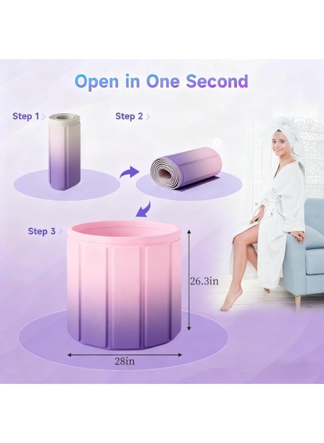 JOGAMS Portable Bathtub Foldable Bathtub for Adults Kids Separate Family Bathroom SPA Therapy Tub for Shower Stall Soaking Hot SPA and Ice Bath Tub - Image 2