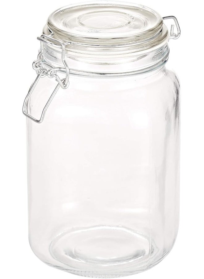 Harmony 2724623305677 Glass Jar with Glass Lid and Metal Clip, 1500 ml - Image 1