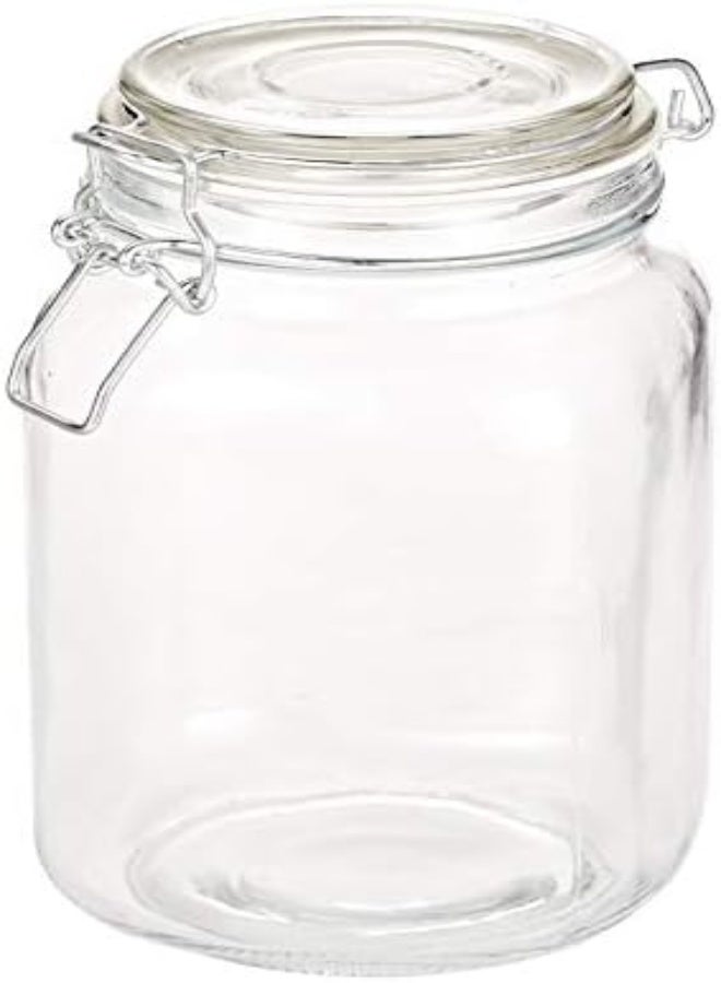 Harmony 2724623305677 Glass Jar with Glass Lid and Metal Clip, 1500 ml - Image 4