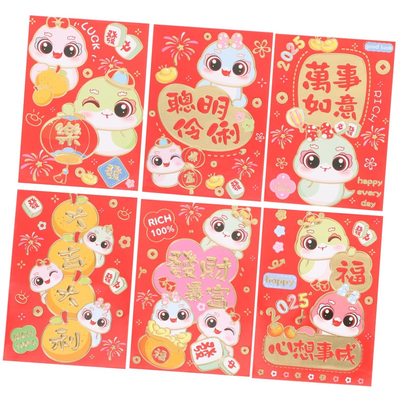 Traditional Chinese New Year Red Envelopes 10 Pack For Cash Gifts Wedding And Lunar Festival - Image 2