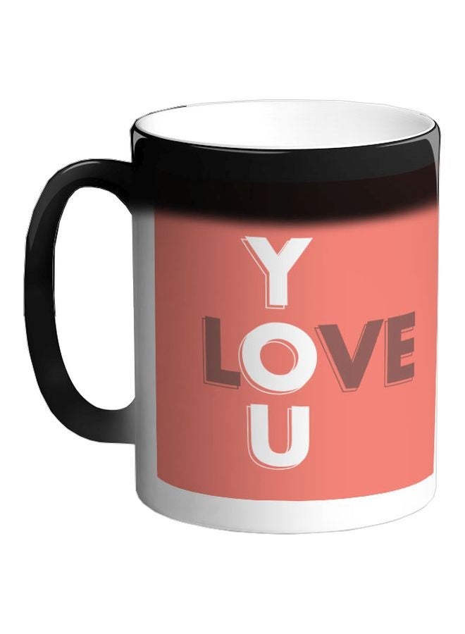 RYN I Love You Printed Colour Changing Coffee Mug Black 11ounce