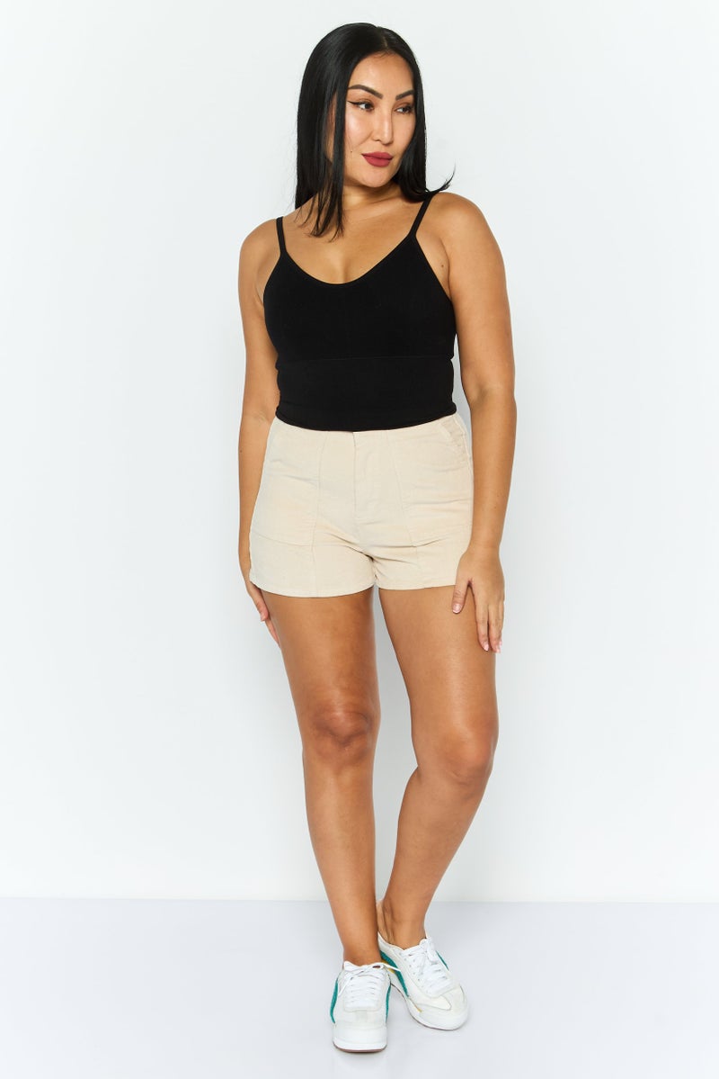 Roxy Women Solid Basic Shorts, Beige - Image 2