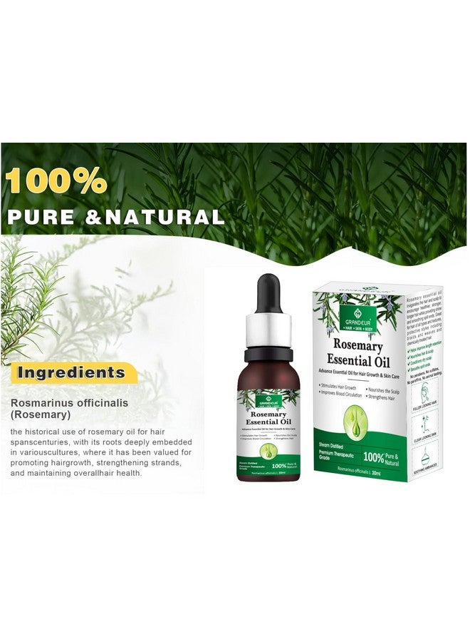 زيت الروزماري العطري لنمو الشعر والتحكم في تساقط الشعر وتغذية فروة الرأس، نقي 100%، طبيعي، للعناية بالبشرة، 60 مل (عبوة من قطعتين)