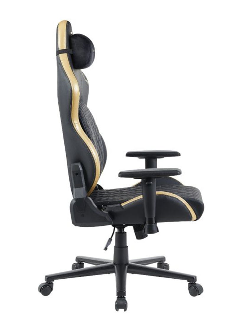 GamerTek Valor Gaming Chair - Black/Golden Edition - Image 3