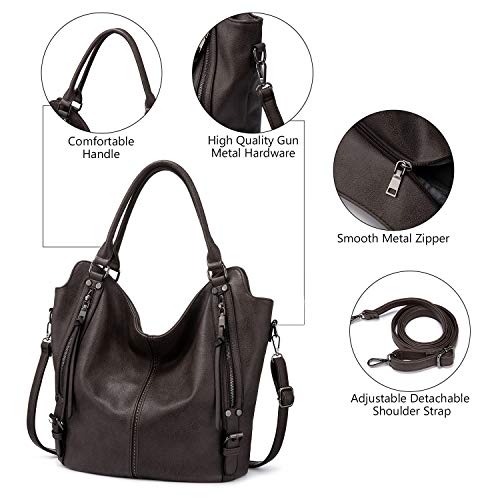 Realer Tote Bag for Women PU Leather Shoulder Bags Fashion Hobo Bags Large Purse and Handbags with Adjustable Shoulder Strap - Image 2