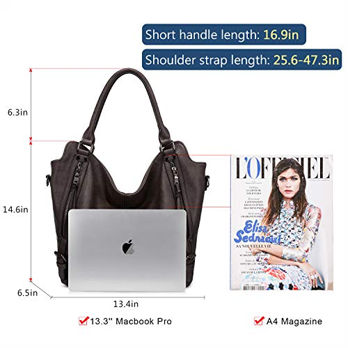 Realer Tote Bag for Women PU Leather Shoulder Bags Fashion Hobo Bags Large Purse and Handbags with Adjustable Shoulder Strap - Image 5