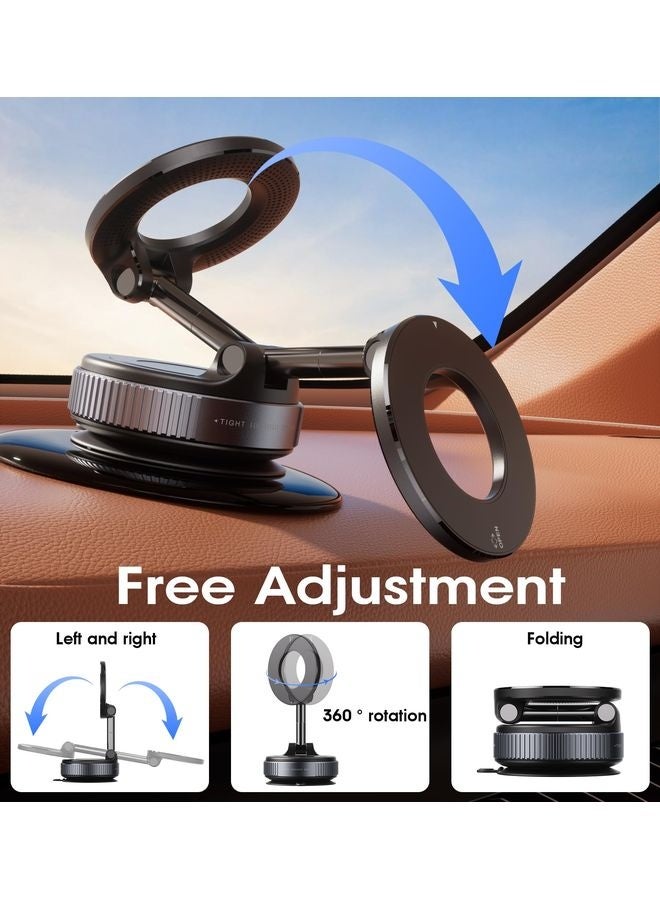 HOMESTAR Faatchoi‌ ‌Vacuum Magnetic Phone Holder‌ - 360° Adjustable ‌Magsafe Car Mount‌, Foldable ‌Car Phone Holder‌ with Strong ‌Suction Cup Mount‌, Universal Fit for All Smartphones - Image 5