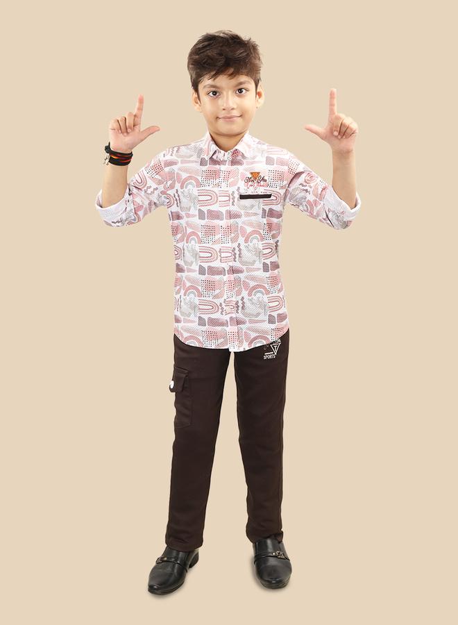 Ts Trends Printed Buttoned Shirt and Pant Set - Image 1