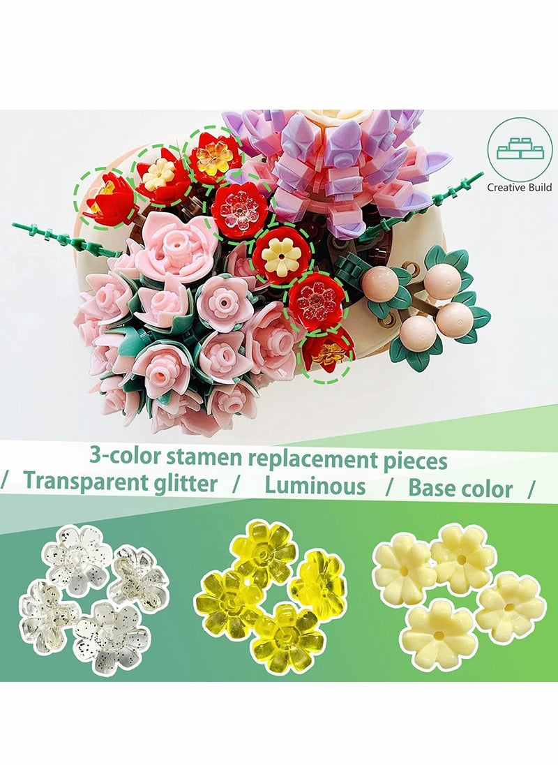 Excefore Succulents Building Set Cute Botanical Collection,Gifts for Girls Boys Kids 8+ and Adults, Bonsai Plant Garden-Classic Bricks Compatible with Lego (JK2722-Sweetheart-327PCS)  - Image 3