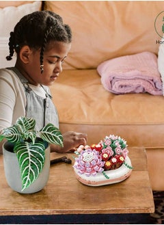 Excefore Succulents Building Set Cute Botanical Collection,Gifts for Girls Boys Kids 8+ and Adults, Bonsai Plant Garden-Classic Bricks Compatible with Lego (JK2722-Sweetheart-327PCS)  - Image 5