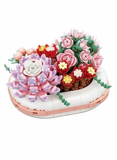 Excefore Succulents Building Set Cute Botanical Collection,Gifts for Girls Boys Kids 8+ and Adults, Bonsai Plant Garden-Classic Bricks Compatible with Lego (JK2722-Sweetheart-327PCS)  - Image 1