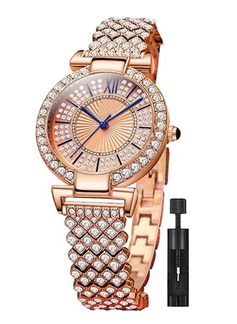 KASTWAVE Ladies Watches Rose Gold Quartz Female Watches for Women Waterproof Stainless Steel Casual Dress Lady Wrist Watches Luxury Style Roman Scale Dial - Image 1