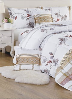Sleep night 6 Pieces King Size 220x240Cm Comforter Set Medium Filling Bedding Set for All Season Includes 1Comforter 1Bedsheet 2Pillow Shams and 2Cushion cases  - Image 2