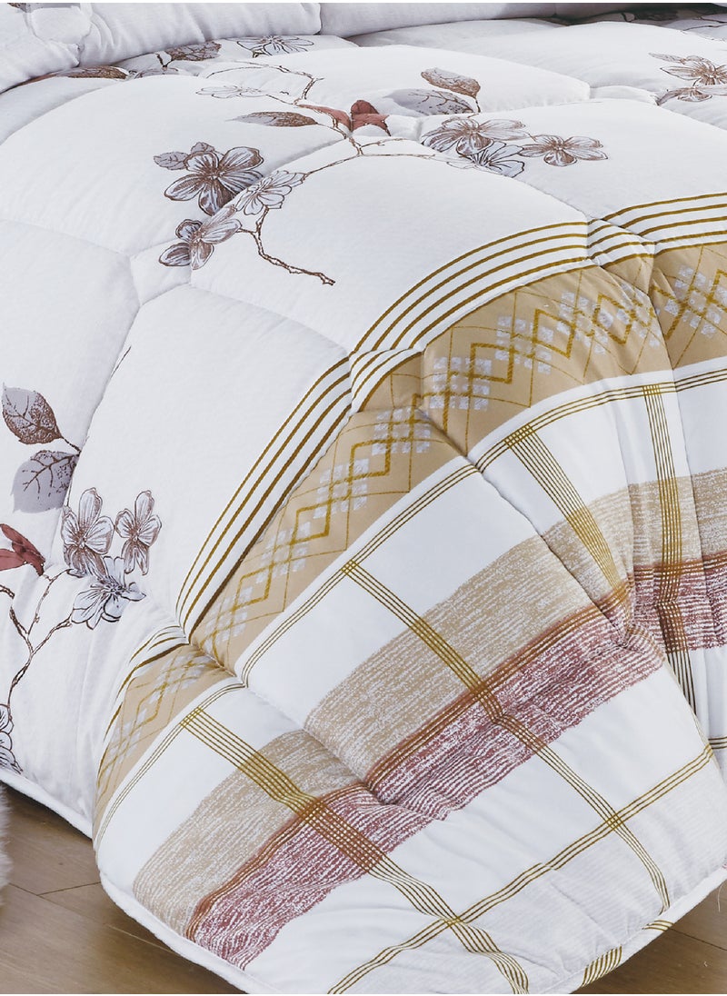 Sleep night - 6 Pieces King Size 220x240Cm Comforter Set Medium Filling Bedding Set for All Season Includes 1Comforter 1Bedsheet 2Pillow Shams and 2Cushion cases - Image 1