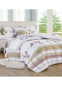 Sleep night 6 Pieces King Size 220x240Cm Comforter Set Medium Filling Bedding Set for All Season Includes 1Comforter 1Bedsheet 2Pillow Shams and 2Cushion cases  - Image 1