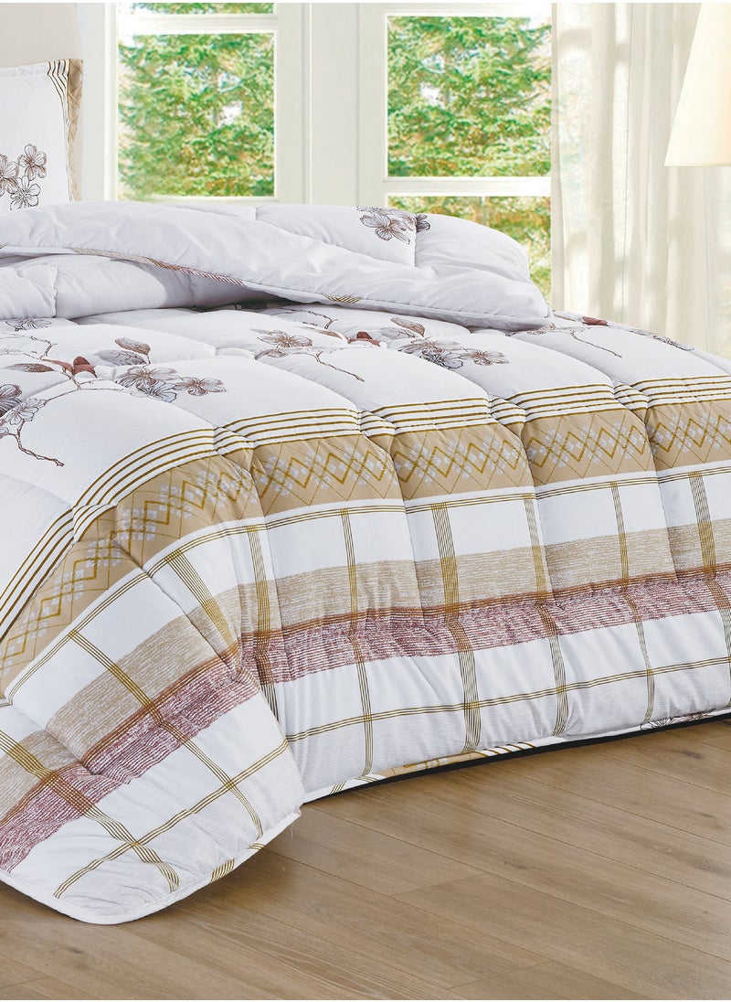 Sleep night - 6 Pieces King Size 220x240Cm Comforter Set Medium Filling Bedding Set for All Season Includes 1Comforter 1Bedsheet 2Pillow Shams and 2Cushion cases - Image 1