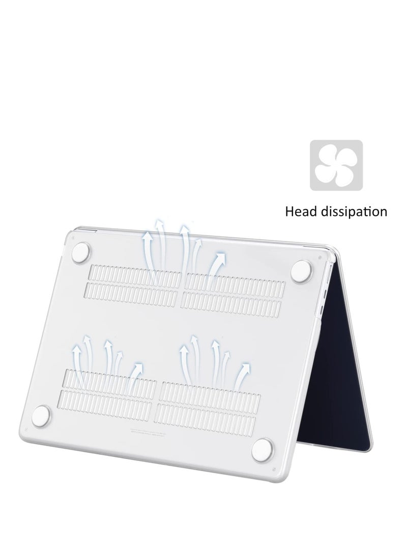 حافظة صلبة متوافقة مع جهاز MacBook Air مقاس 13.6 بوصة إصدار 2024، شريحة M3 A3113 وإصدار 2022، شريحة M2 A2681، حافظة صلبة شفافة بلوري - Image 2
