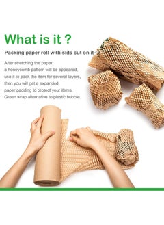 Taimi Honeycomb Packing Paper,  Packing Paper Substitute Alternative for Bubble Cushioning Wrap for Moving Shipping Packaging, Recyclable Moving Supplies Bubble Packing Wrap Protective Roll Size: 30cmX100m  - Image 2