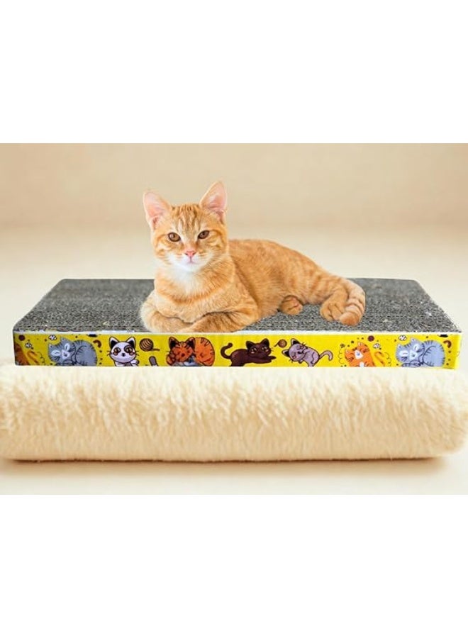 Pets House & Care Tails Cat Scratch Pad – Bone Shape Corrugated Scratcher with Organic Catnip Toy – Durable Flat Cardboard Board for Cats & Kittens – 40×20 cm - Image 1