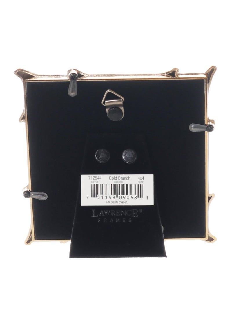 Lawrence Frames Lawrence Frames Metal Picture Frame  Natural Branch Design  Gold  4x4  - Image 4