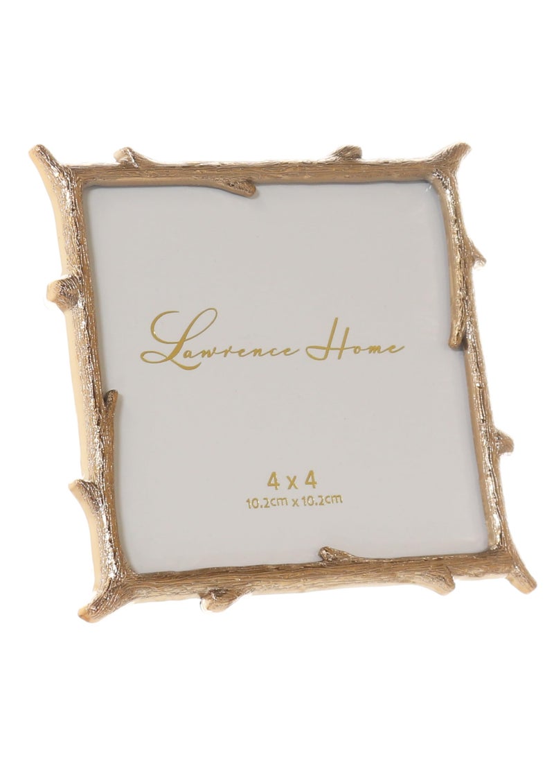 Lawrence Frames Lawrence Frames Metal Picture Frame  Natural Branch Design  Gold  4x4  - Image 2