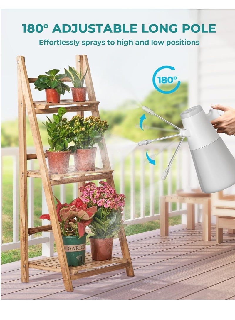 SOLARAE Electric Spray Bottle, Automatic Plant Mister Sprayer with Log Handle,  1.4L Watering Can for Indoor Plants Battery Powered with Adjustable Spout for Garden Fertilizing Cleaning - Image 3