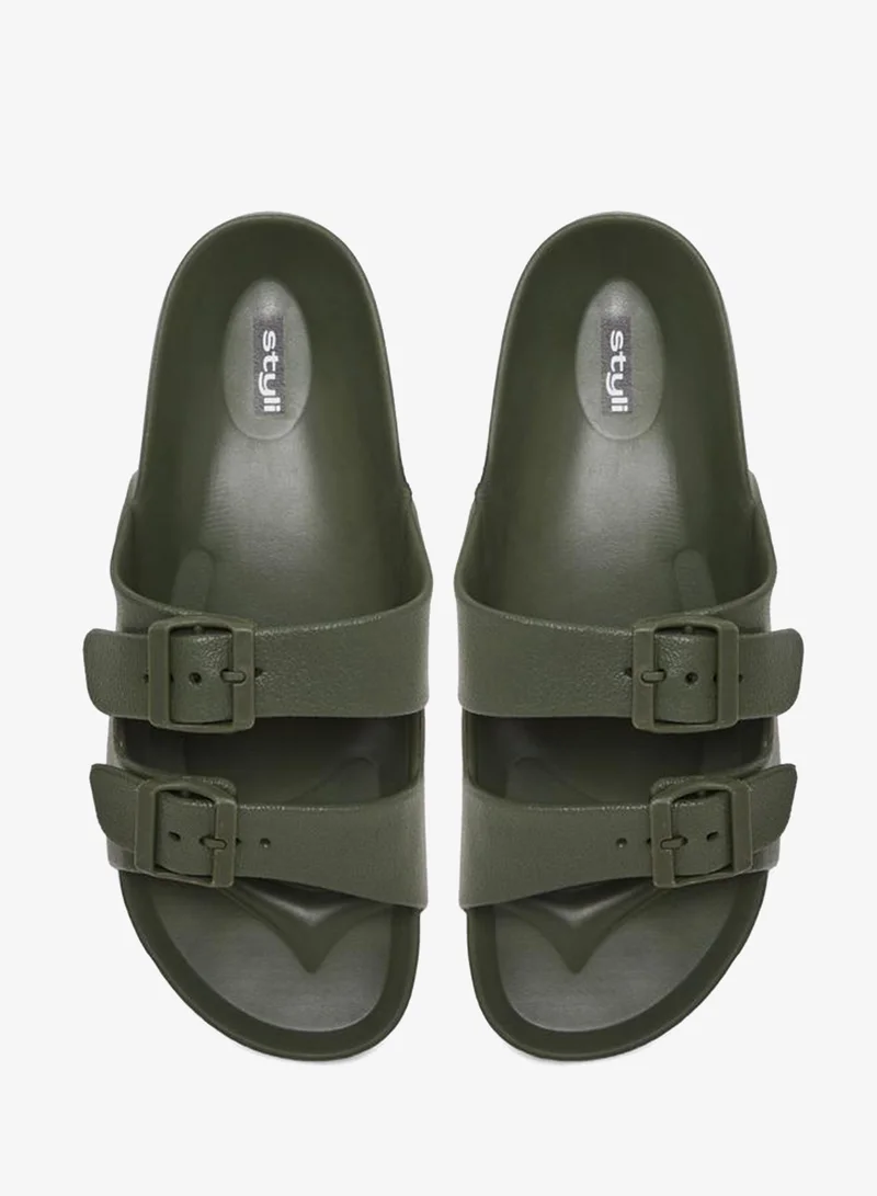 Styli Styli Double Strap Buckle Detail Sandals