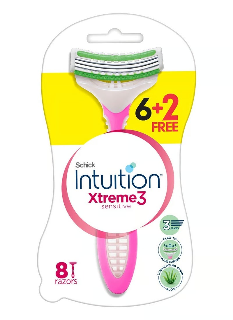 schick - 6+2 hair removal blades for sensitive skin - Image 1