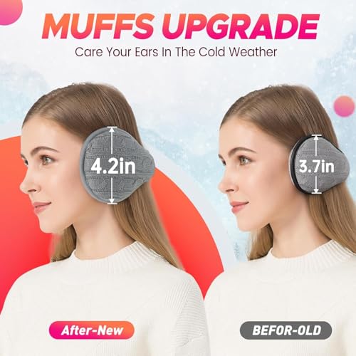 NORTHWIND Winter ear muffs for men, ear muffs for women, ear cover for winter Behind The Head Style Winter Earmuffs for Men & Women Adjustable (Grey) - Image 3