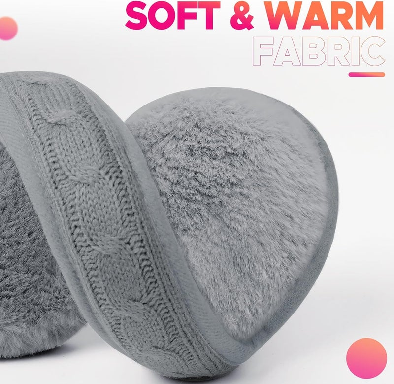 NORTHWIND Winter ear muffs for men, ear muffs for women, ear cover for winter Behind The Head Style Winter Earmuffs for Men & Women Adjustable (Grey) - Image 2