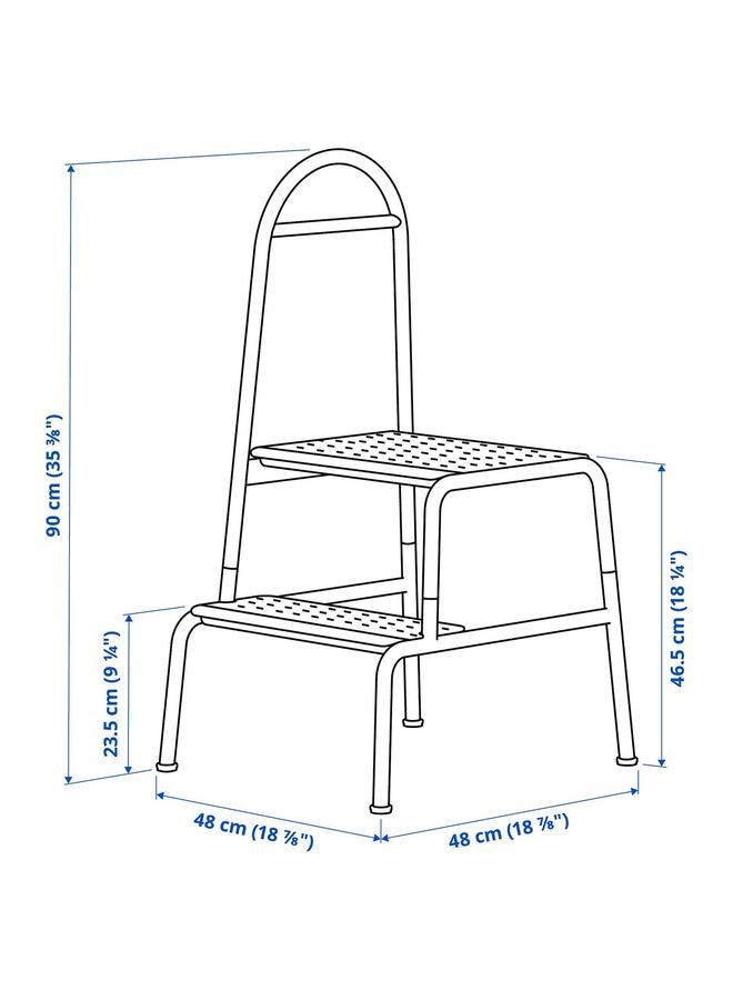 Green Tiger Step Stool With Handrail, 2-Steps, Anthracite - Image 5