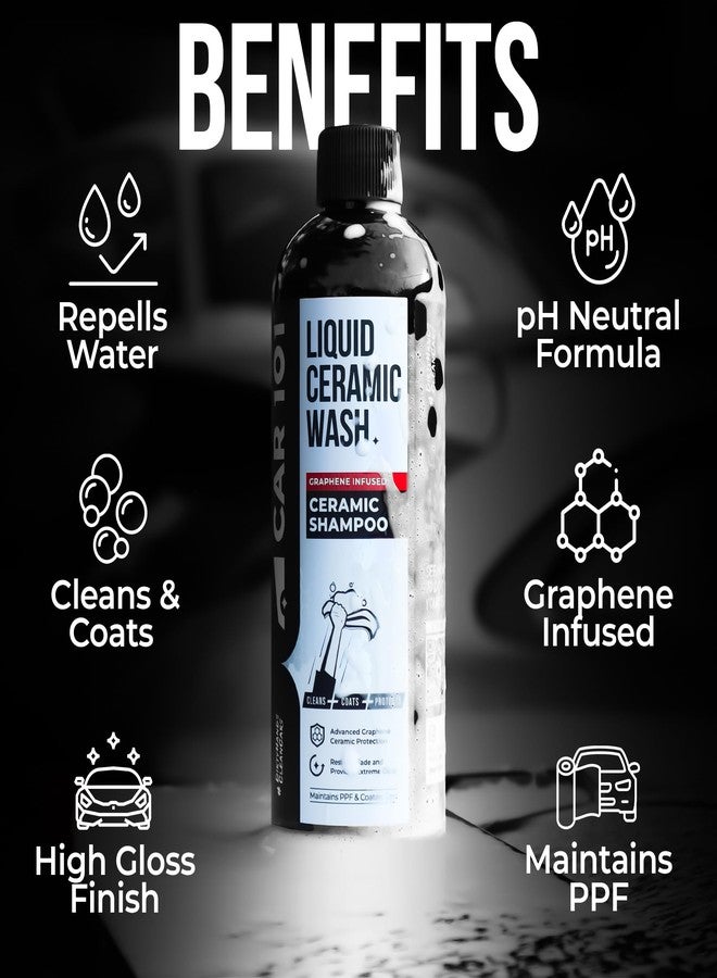CAR101 Graphene Ceramic Shampoo - 300ml(Pack Of 1)|2 in 1 Effect (Coating + Shampoo)|pH Neutral|Graphene Infused Clean & Coat|Deep Gloss|Repells Water|Safe for PPFs & Wraps Paint and Ceramic Coating - Image 5