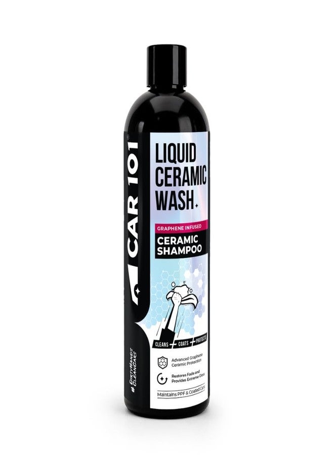 CAR101 Graphene Ceramic Shampoo - 300ml(Pack Of 1)|2 in 1 Effect (Coating + Shampoo)|pH Neutral|Graphene Infused Clean & Coat|Deep Gloss|Repells Water|Safe for PPFs & Wraps Paint and Ceramic Coating - Image 1